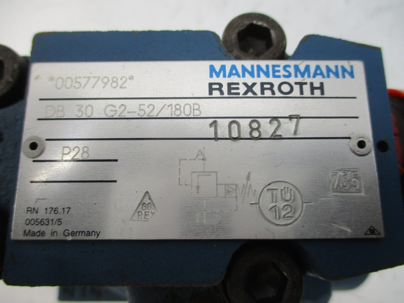 REXROTH DB30-G2-52/180B WITH TUV.SV.94-853.22.F.600.180 NSNP