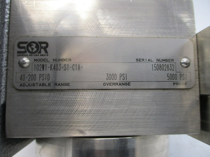SOR 102W1-K403-S1-C1A 40-200PSI NSNP