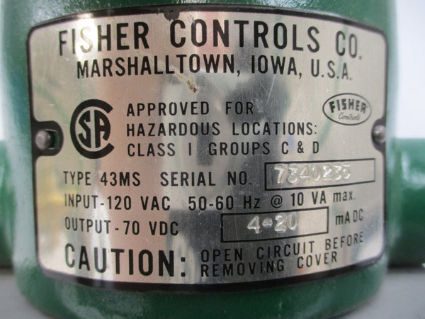 FISHER CONTROLS 43MS 120VAC NSNP