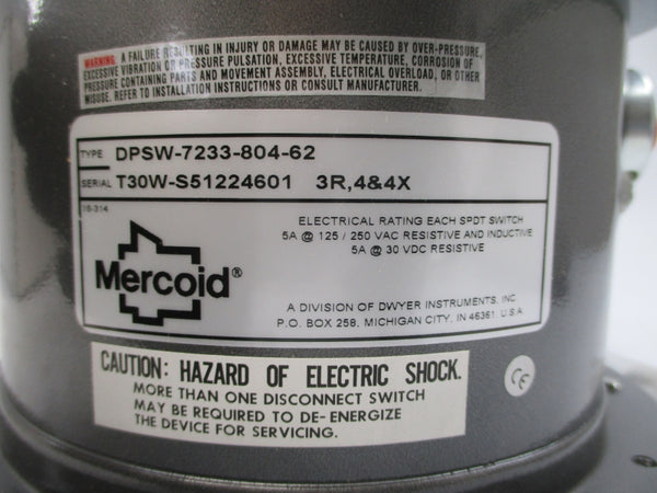 MERCOID DPSW-7233-804-62 125/250VAC 5A 0-20PSI NSMP
