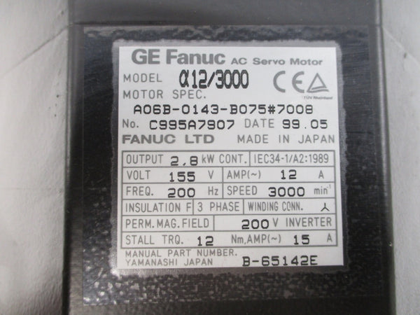 GE FANUC A06B-0143-B075#7008 155VAC 12A UNMP