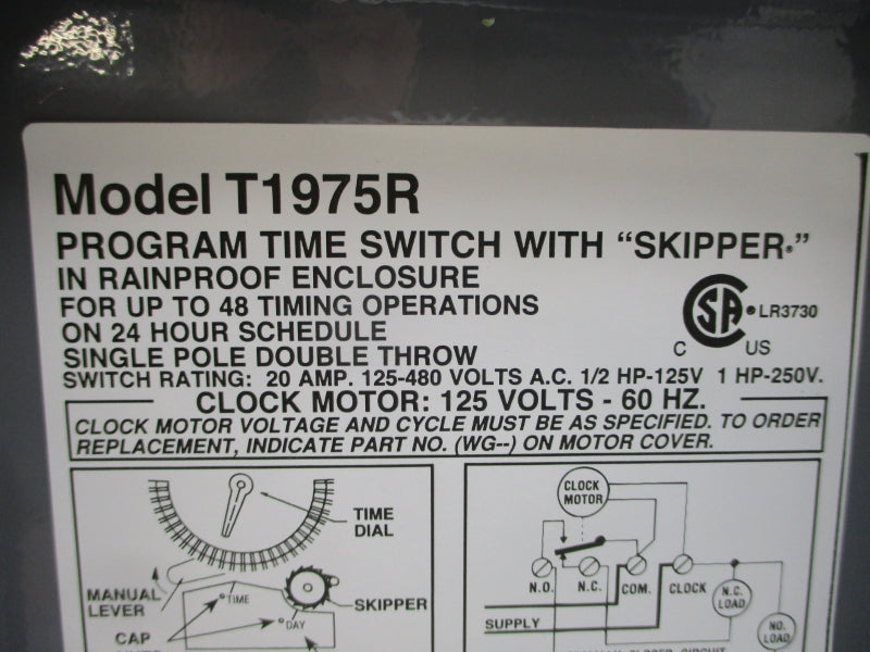 INTERMATIC T1975R 125-480VAC 20A 24H NSNP