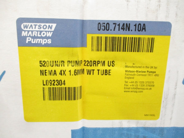 WATSON MARLOW PUMPS 050.714N.10A 520UN/R 200-240V 2.5A NSMP