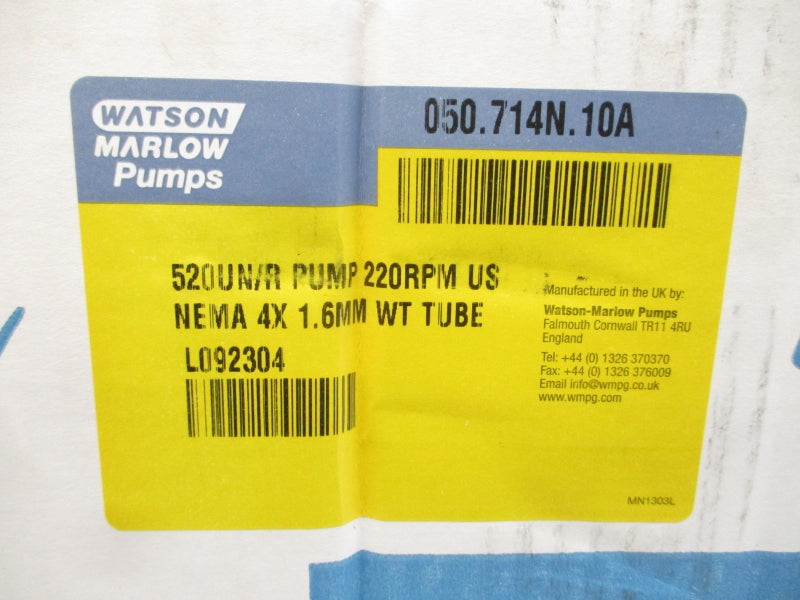 WATSON MARLOW PUMPS 050.714N.10A 520UN/R 200-240V 2.5A NSMP