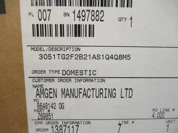 ROSEMOUNT 3051TG2F2B21AS1Q4Q8M5 9-32VDC 150PSI NSMP