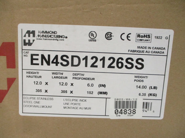 HAMMOND MANUFACTURING EN4SD12126SS NSMP