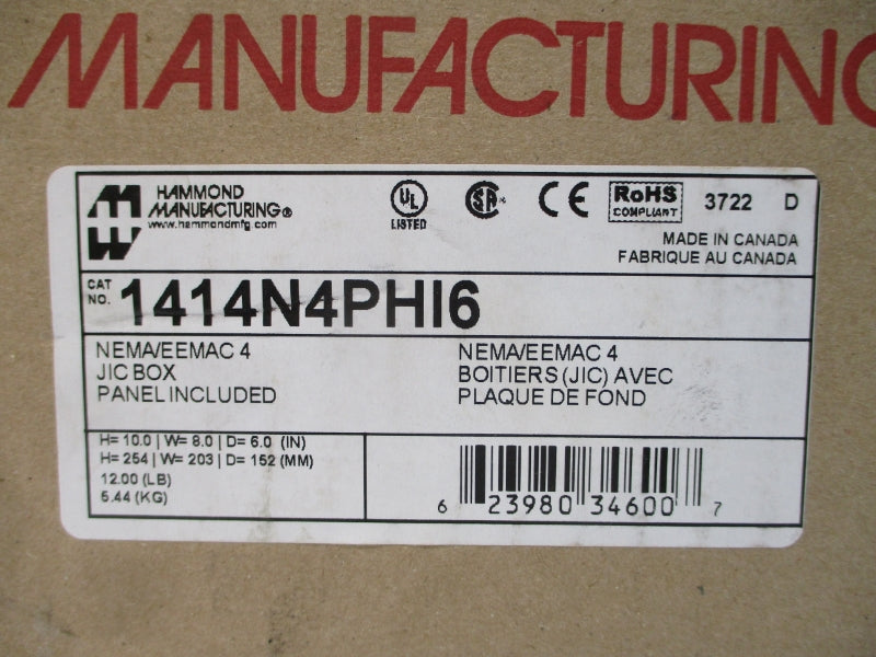 HAMMOND MANUFACTURING 1414N4PHI6 NSMP