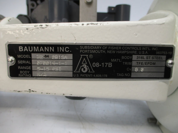 BAUMANN 32-84081SA WITH FISHER DVC6010 30VDC 5-15PSI (AS PICTURED) NSNP
