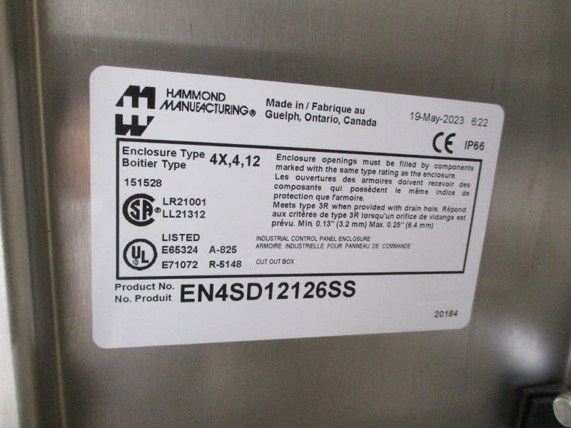 HAMMOND MANUFACTURING EN4SD12126SS NSMP