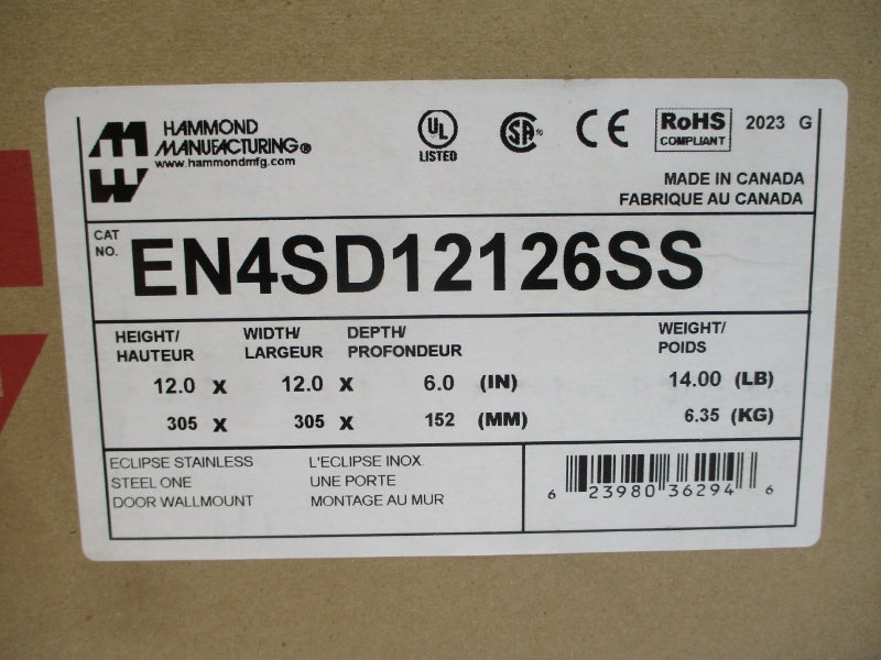HAMMOND MANUFACTURING EN4SD12126SS NSMP