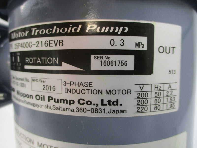 NOP NIPPON 25P400C-216EVB 200/220V 2.2/1.93/1.95A NSNP