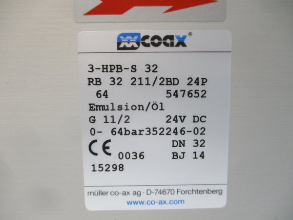 COAX 3-HPB-S 32RB32211/2BD24P 24VDC NSNP