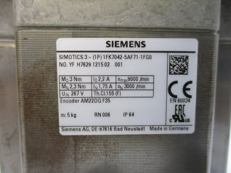 SIEMENS 1FK7042-5AF71-1FG0 267V 2.2/1.75A NSMP