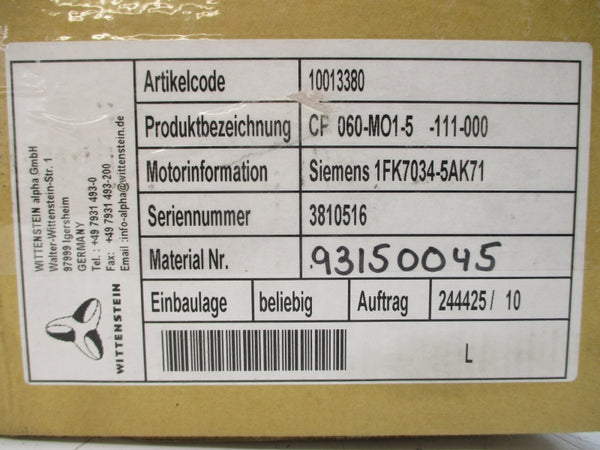 WITTENSTEIN CF060-MO1-5-111-000 NSMP