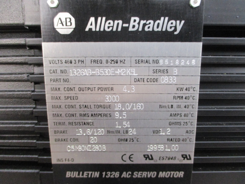 ALLEN BRADLEY 1326AB-B530E-M2K5L SER. B 24VDC 9.5A (BR/YL) NSMP
