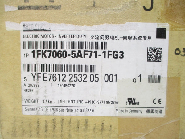 SIEMENS 1FK7060-5AF71-1FG3 254V 4.5/3.3A NSMP