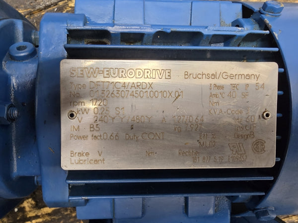 SEW-EURODRIVE DFT71C4/ARDX 240/480V 1.27/0.64A NSNP