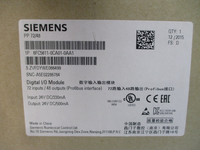 SIEMENS 6FC5611-0CA01-0AA1 24VDC NSFS