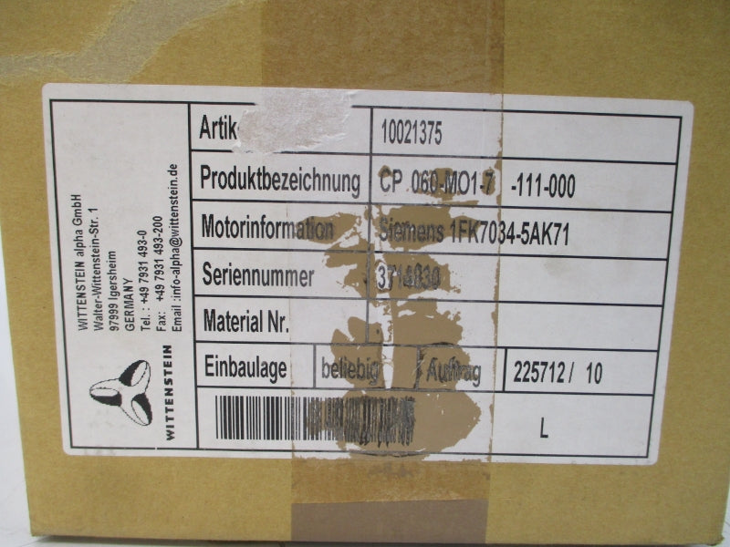 WITTENSTEIN 10021375 CP060.MO1-7-111-000 NSMP