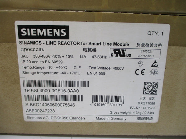 SIEMENS 6SL3000-0CE15-0AA0 380-480VAC 14A NSMP