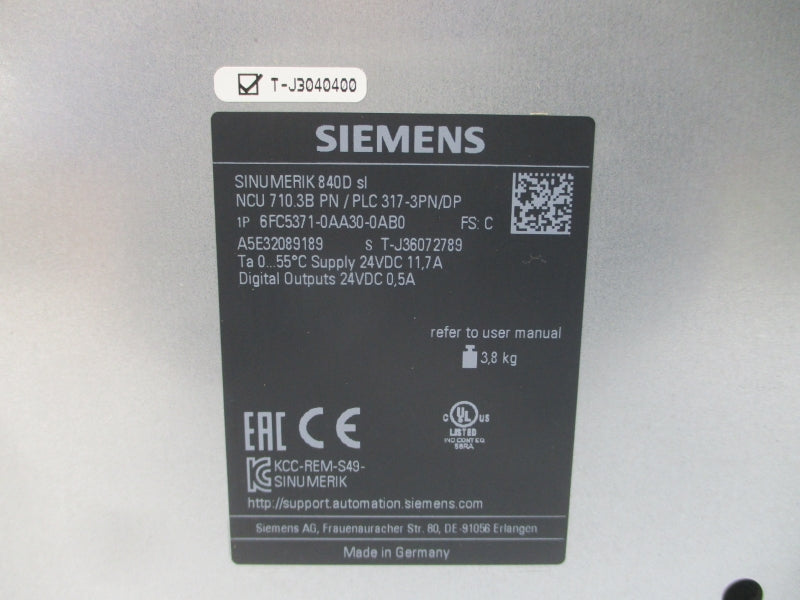 SIEMENS 6FC5371-0AA30-0AB0 24VDC 11.7A NSMP