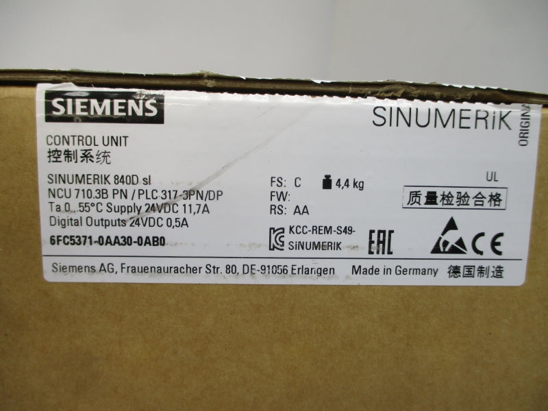 SIEMENS 6FC5371-0AA30-0AB0 24VDC 11.7A NSMP