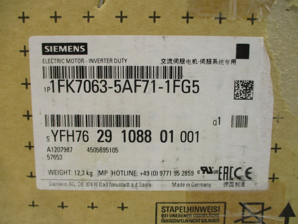 SIEMENS 1FK7063-5AF71-1FG5 263V 5/8A NSMP