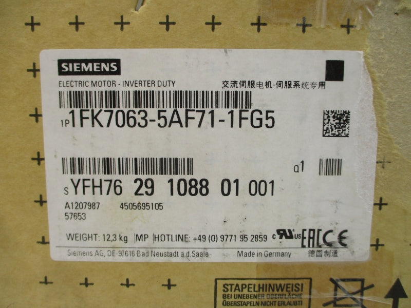 SIEMENS 1FK7063-5AF71-1FG5 263V 5/8A NSMP
