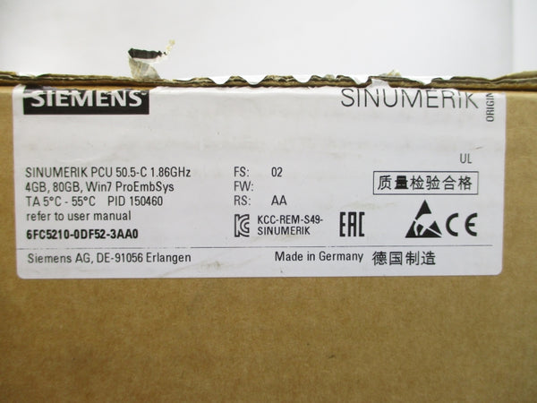 SIEMENS 6FC5210-0DF52-3AA0 NSMP