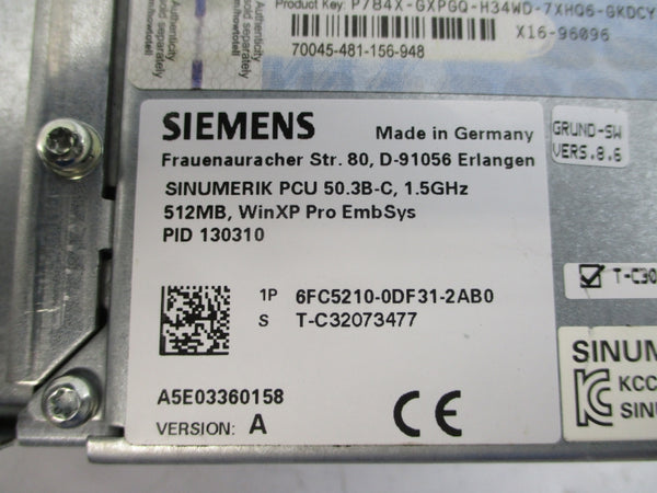 SIEMENS 6FC5210-0DF31-2AB0 24VDC 8.0A NSNP