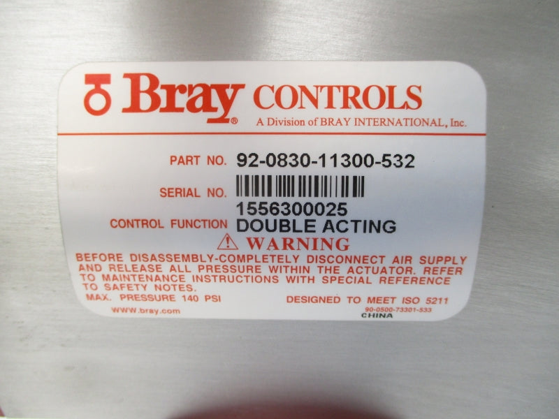 BRAY CONTROLS 416SS 125#/150# 92-0830-11300-532 6A-6DR5020-0NN00-5KA0 SERIES 30 140PSI 3" NSNP