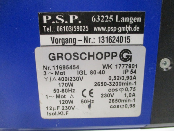 FIMOTEC FISCHER KFB-50-50M 700 W/ GROSCHOPP IGL80-40 230/400V 0.52/0.90A NSNP
