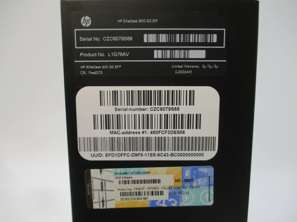 HP 800G2SFF L1G76AV 100-240V 3A NSNP