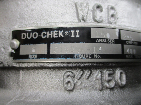 CRANE DUO-CHECK ii G15SVF-14 285PSI 6" NSNP