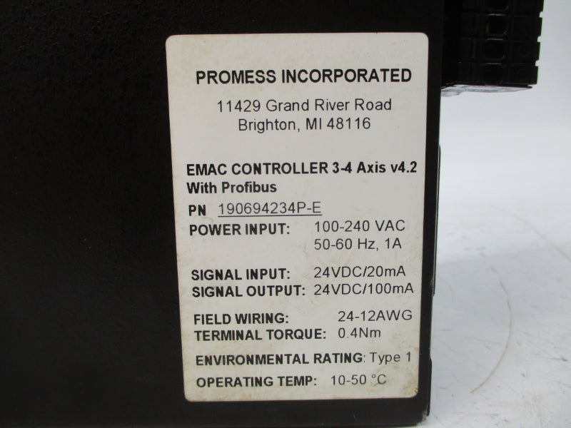 PROMESS EMACV4.3 190694234P-E 100-240VAC 1A UNMP