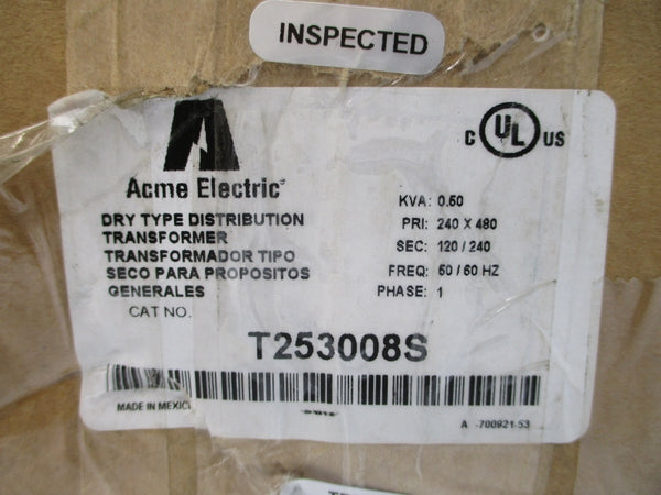 ACME ELECTRIC T253008S 240/480V NSMP