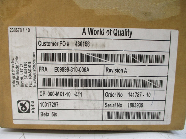 ALPHA CP060-MX1-10-411 E09999-310-006A NSMP