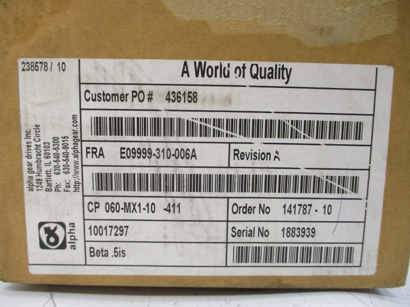 ALPHA CP060-MX1-10-411 E09999-310-006A NSMP