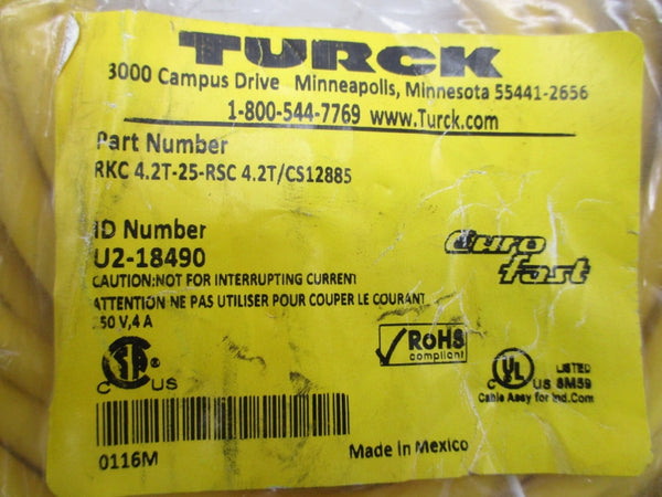 TURCK RKC4.2T-25-RSC4.2T/CS12885 U2-18490 250V 4A NSMP