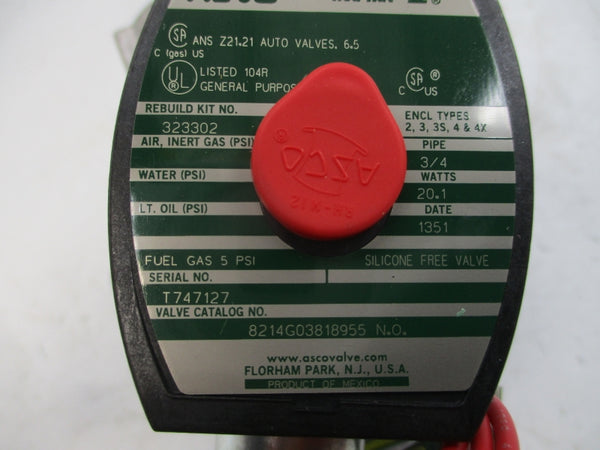 ASCO 8214G03818955 120V 5PSI 3/4" NSMP