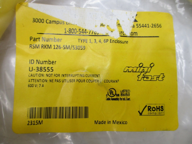 TURCK RSMRKM126-5M/S3059 U-38555 600V 7A NSMP
