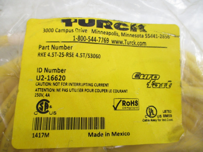 TURCK RKE4.5T-25-RSE4.5T/S3060 U2-16620 250V 4A NSMP