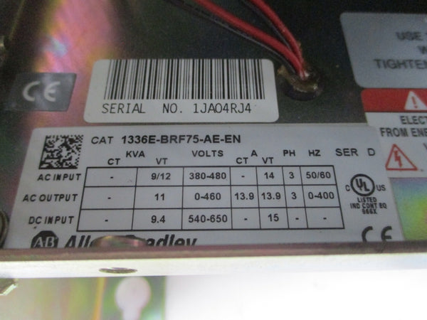ALLEN BRADLEY 1336E-BRF75-AE-EN SER. D 380-480VAC 14A UNMP