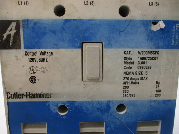 CUTLER HAMMER W200M5CFC 1A96725C01 120V 270A UNMP
