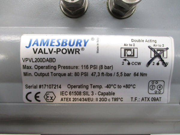 JAMESBURY 7150313600XTZ2 VPVL200DABD 170/275PSI 1-1/2" NSNP