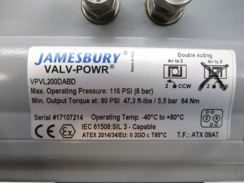 JAMESBURY 7150313600XTZ2 VPVL200DABD 170/275PSI 1-1/2" NSNP