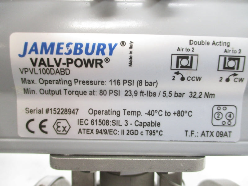JAMESBURY 7150313600XTZ2A VPVL100DABD 275PSI 1" NSNP