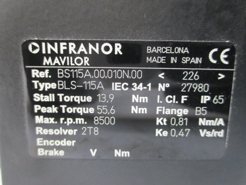 INFRANOR MAVILOR BLS-115A BS115A.00.010N.00 NSMP