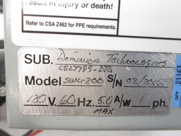 DOMINION TECHNOLOGIES SWL-200 STEERING WHEEL LEVELER 120V 5.0A NSNP