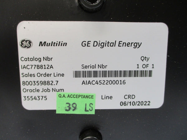 GENERAL ELECTRIC MULTILIN 12IAC77B812A IAC77B812A 20-160A NSMP